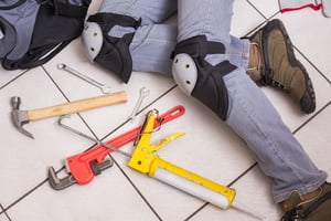 Contractor repairing damage from a hoarder home